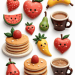 Food Art & Mini Characters - Sticker Sheet v14